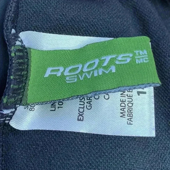 NWOT Roots, Black & White Contour Line One Piece Swimsuit, Size 14  ☀️ - Picture 3 of 9